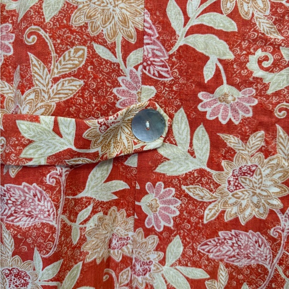 Vintage 90s Coldwater Creek Floral Linen Blend Midi Dress 10 Coastalgrandma - Picture 8 of 10